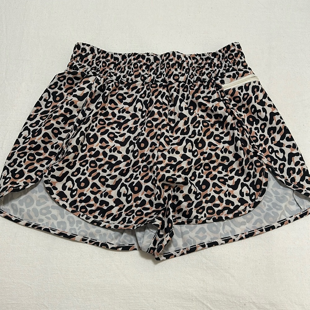 Cheetah print athletic shorts